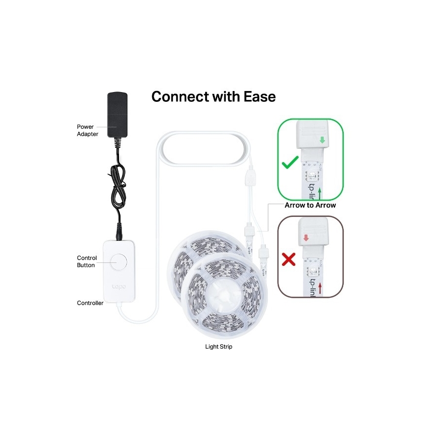 TP-Link - Tira LED RGBW regulable 5 m LED/20,5W/230V Wi-Fi