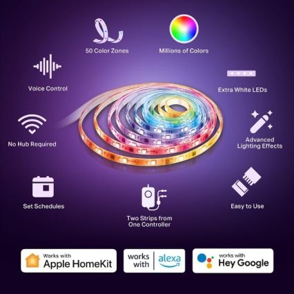 TP-Link - Tira LED RGBW regulable 5 m LED/24W/230V Wi-Fi