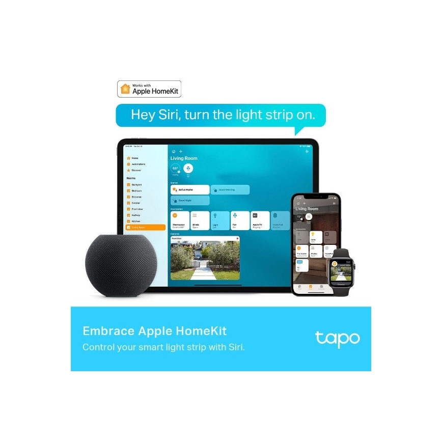 TP-Link - Tira LED RGBW regulable 5 m LED/24W/230V Wi-Fi