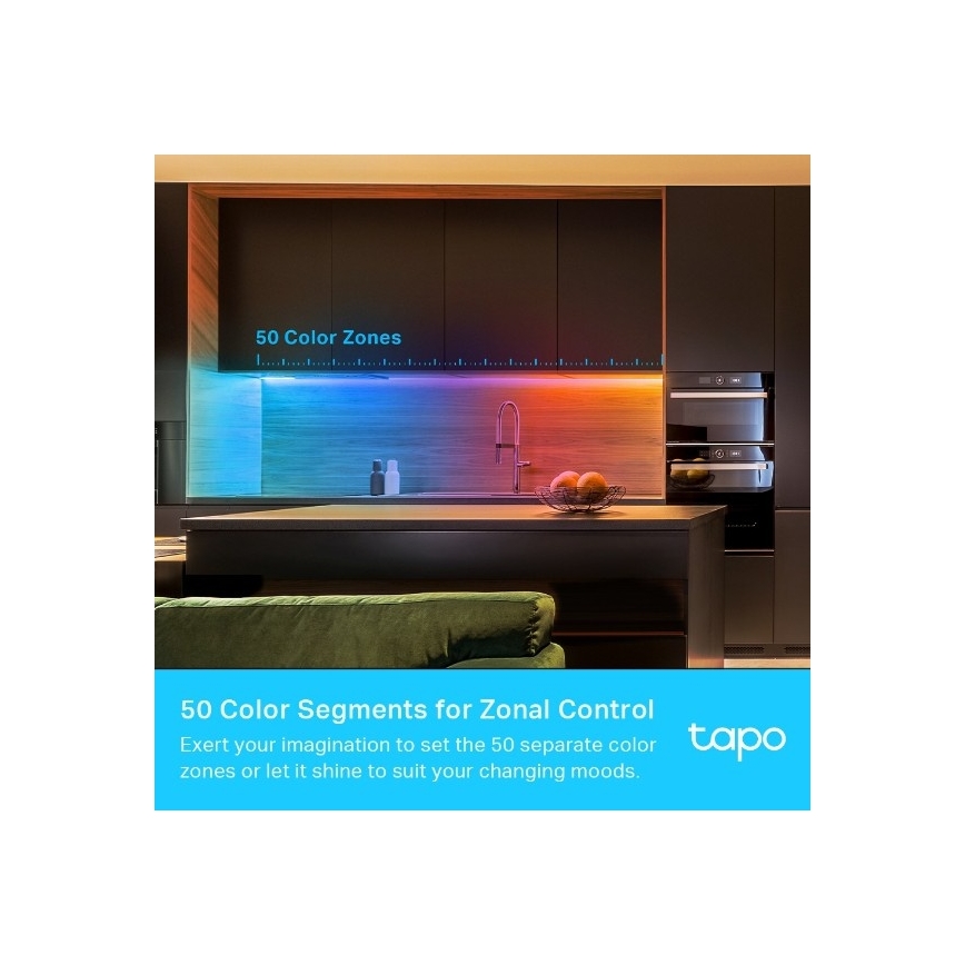 TP-Link - Tira LED RGBW regulable 5 m LED/24W/230V Wi-Fi