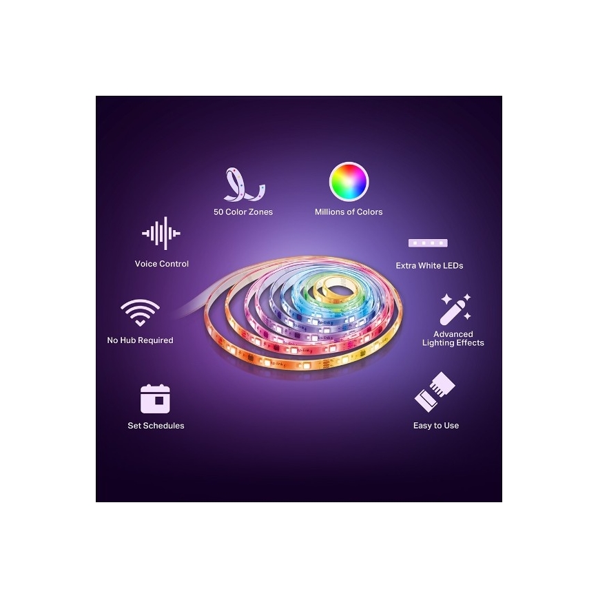 TP-Link - Tira LED RGBW regulable de 5 m LED/13W/230V Wi-Fi