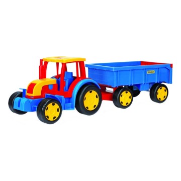 Tractor con remolque de 102 cm rojo/azul/amarillo