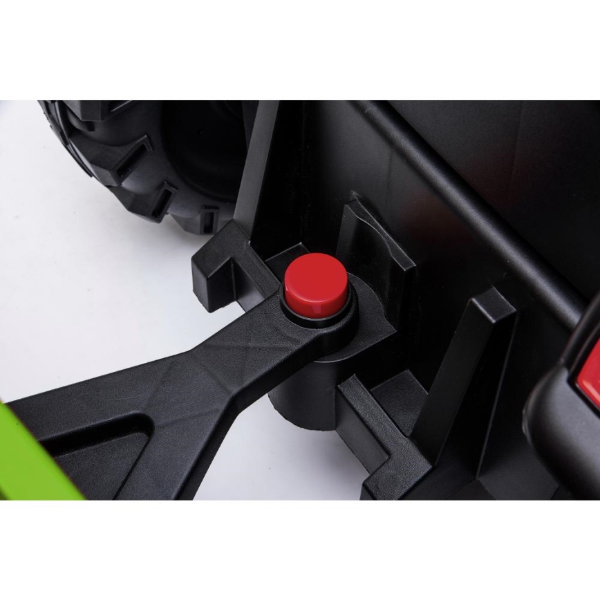 Tractor eléctrico con remolque 2x30W/7000 mAh negro/verde + mando a distancia