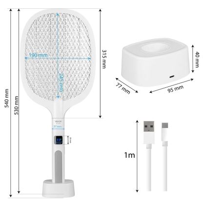 Trampa de insectos LED eléctrica 2en1 1200 mAh/5V blanco