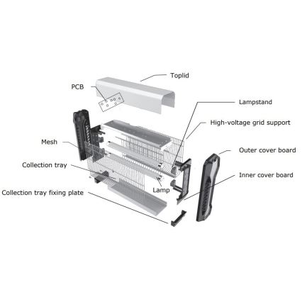 Trampa insectos eléctrico 2x15W/230V para 100 m²