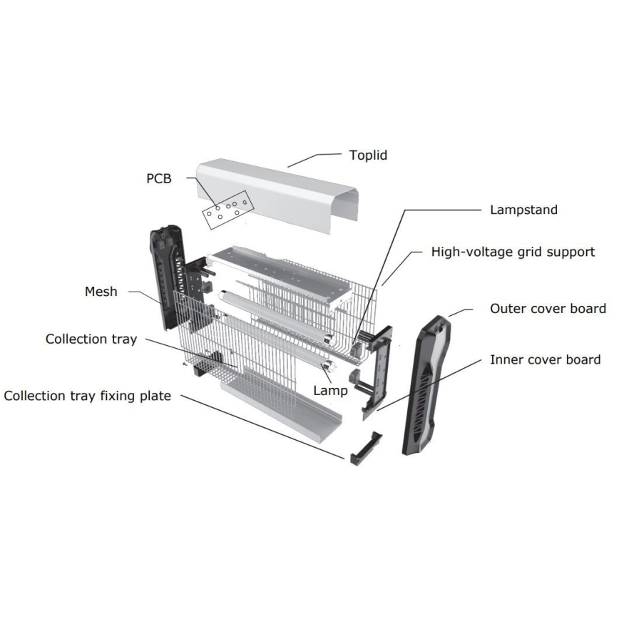 Trampa insectos eléctrico 2x15W/230V para 100 m²