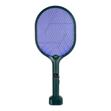 Trampa insectos eléctrico LED 2 en 1 con pantalla LCD 1200 mAh/5V verde