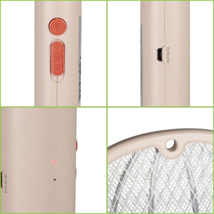 Trampa insectos eléctrico LED 2 en 1 500 mAh/5V beige
