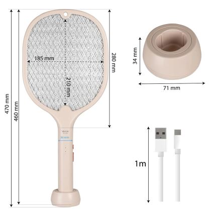 Trampa insectos eléctrico LED 2 en 1 500 mAh/5V beige