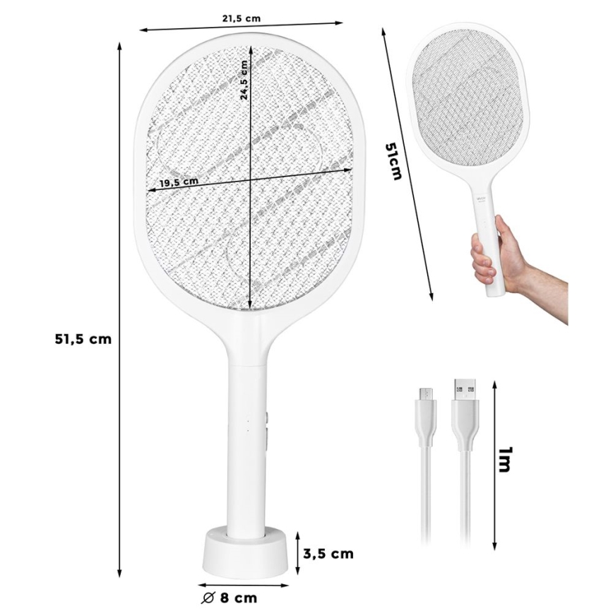 Trampa insectos eléctrico LED 2 en 1 800 mAh/5V