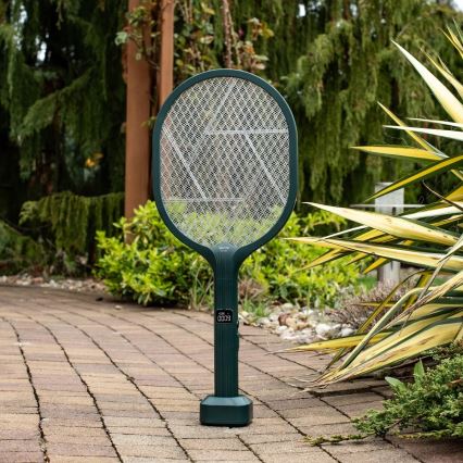 Trampa insectos eléctrico LED 2 en 1 con pantalla LCD 1200 mAh/5V verde