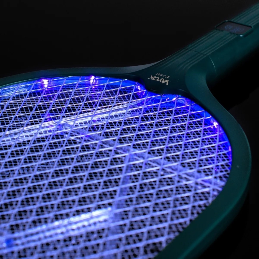Trampa insectos eléctrico LED 2 en 1 con pantalla LCD 1200 mAh/5V verde