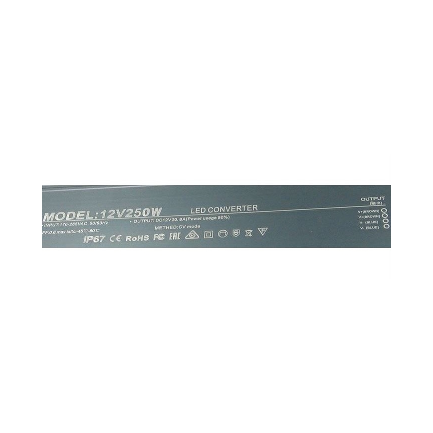 Transformador electrónico LED 250W/12V IP67