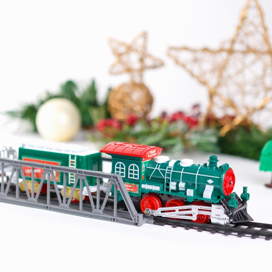Tren navideño LED/2xAA blanco cálido