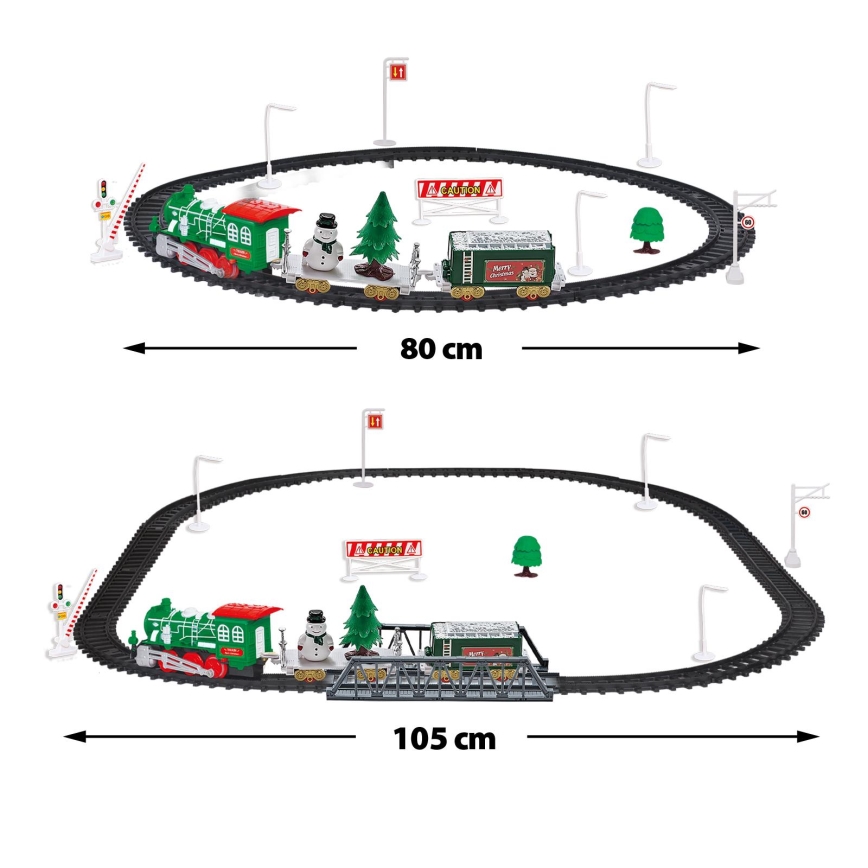Tren navideño LED/2xAA blanco cálido