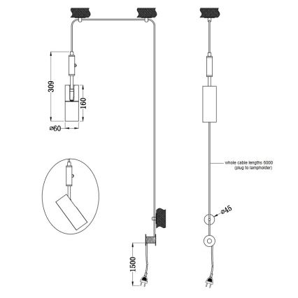 Trio - Lámpara colgante CARLA 1xGU10/35W/230V