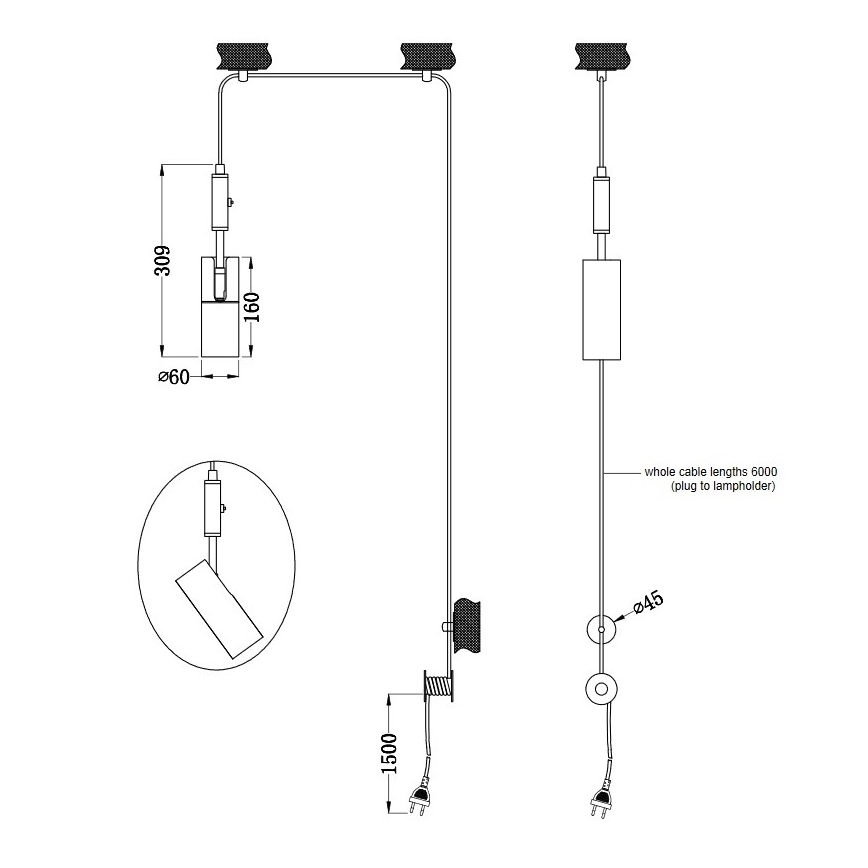 Trio - Lámpara colgante CARLA 1xGU10/35W/230V