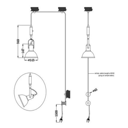 Trio - Lámpara colgante CARLOTTA 1xE14/28W/230V