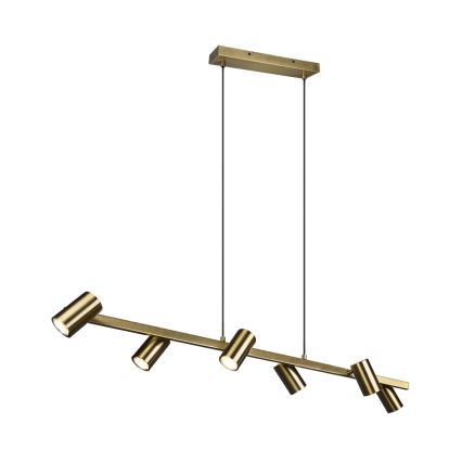Trio - Lámpara colgante con cable MARLEY 6xGU10/35W/230V latón