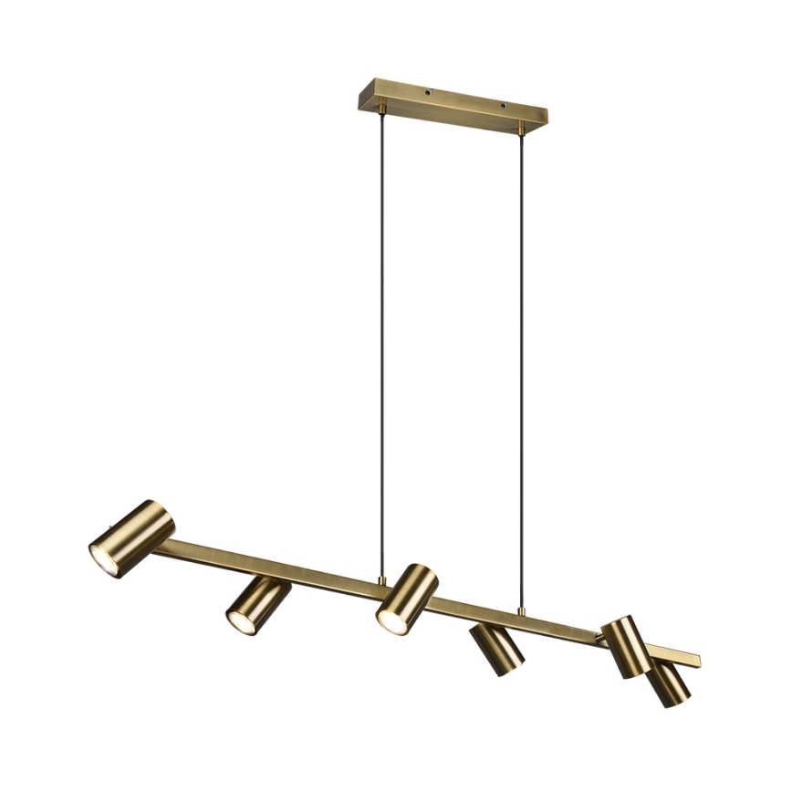 Trio - Lámpara colgante con cable MARLEY 6xGU10/35W/230V latón