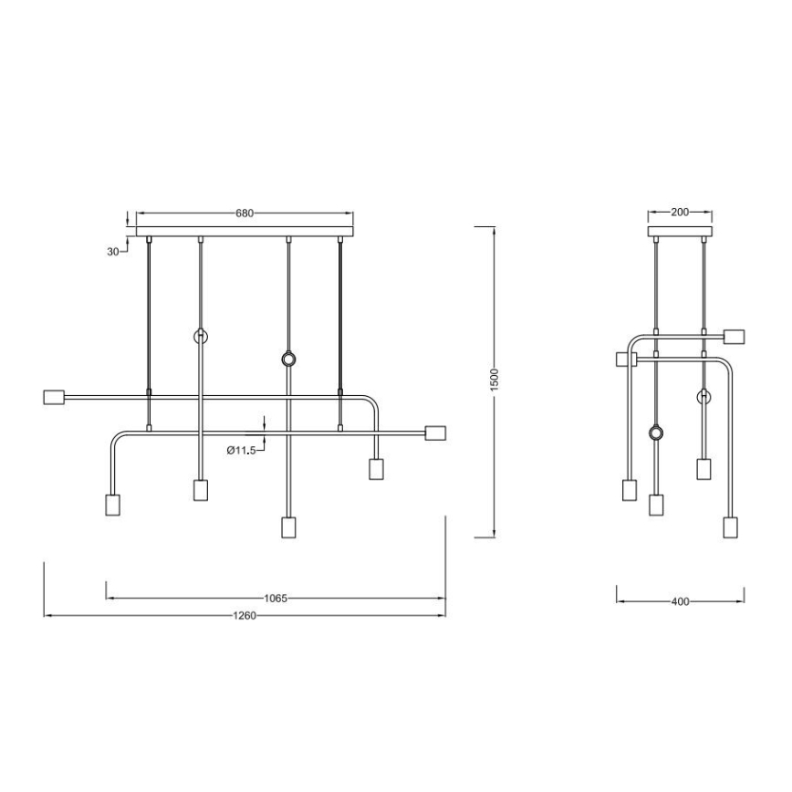 Trio - Lámpara colgante CONNOR 8xE27/10W/230V
