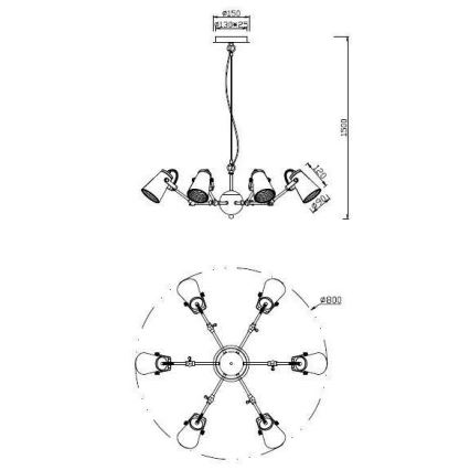 Trio - Lámpara colgante EDWARD 6xE14/40W/230V