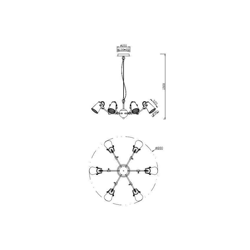 Trio - Lámpara colgante EDWARD 6xE14/40W/230V