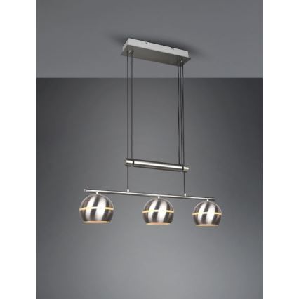 Trio - Lámpara colgante FLETCHER 3xE14/40W/230V cromo mate