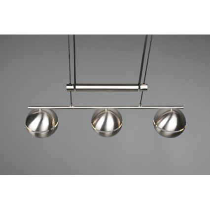 Trio - Lámpara colgante FLETCHER 3xE14/40W/230V cromo mate