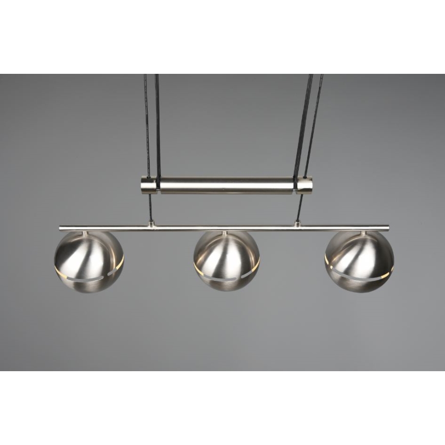 Trio - Lámpara colgante FLETCHER 3xE14/40W/230V cromo mate