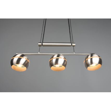 Trio - Lámpara colgante FLETCHER 3xE14/40W/230V cromo mate