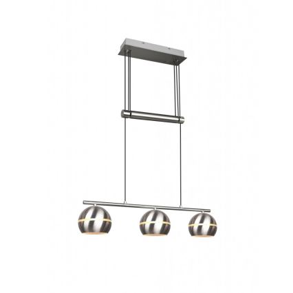 Trio - Lámpara colgante FLETCHER 3xE14/40W/230V cromo mate