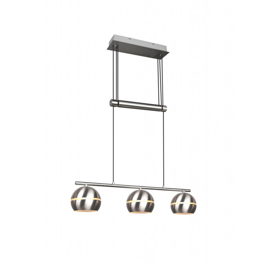 Trio - Lámpara colgante FLETCHER 3xE14/40W/230V cromo mate