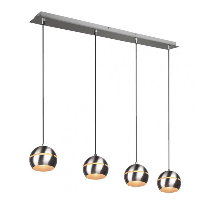 Trio - Lámpara colgante FLETCHER 4xE14/40W/230V cromo mate