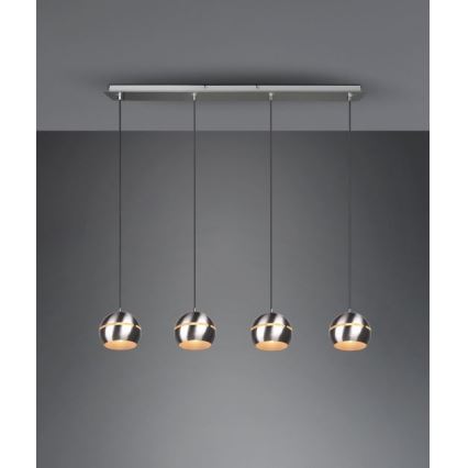 Trio - Lámpara colgante FLETCHER 4xE14/40W/230V cromo mate
