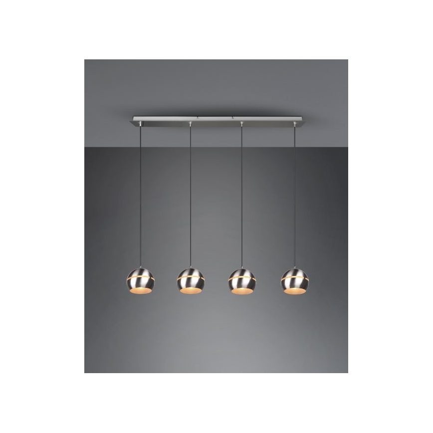 Trio - Lámpara colgante FLETCHER 4xE14/40W/230V cromo mate