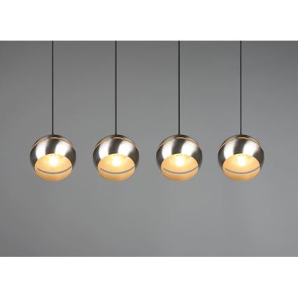 Trio - Lámpara colgante FLETCHER 4xE14/40W/230V cromo mate