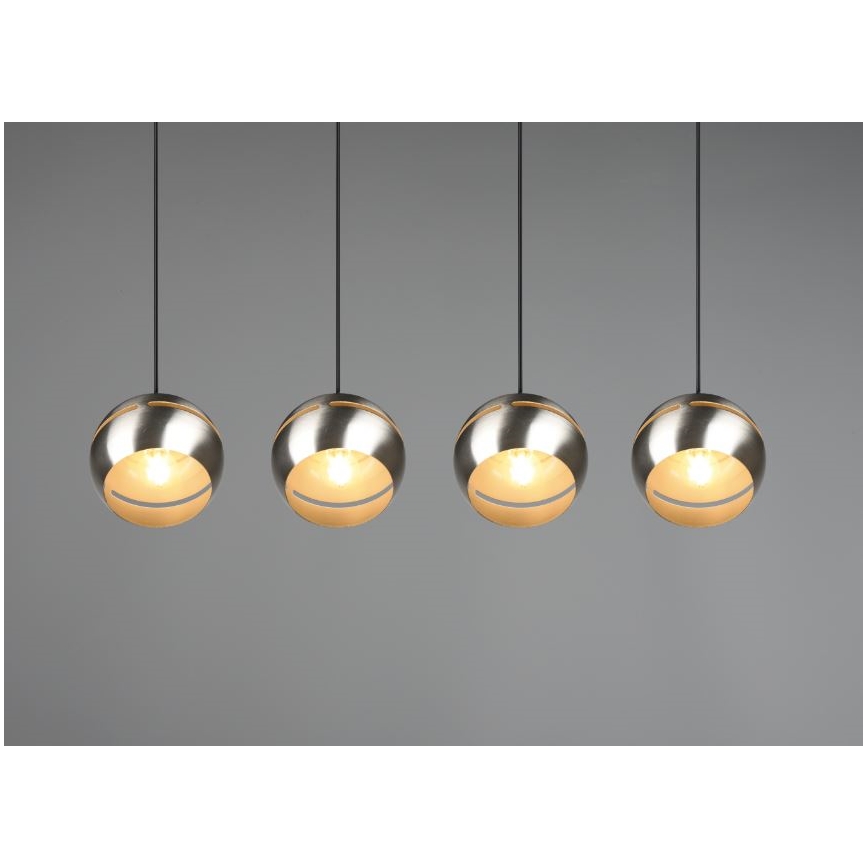 Trio - Lámpara colgante FLETCHER 4xE14/40W/230V cromo mate