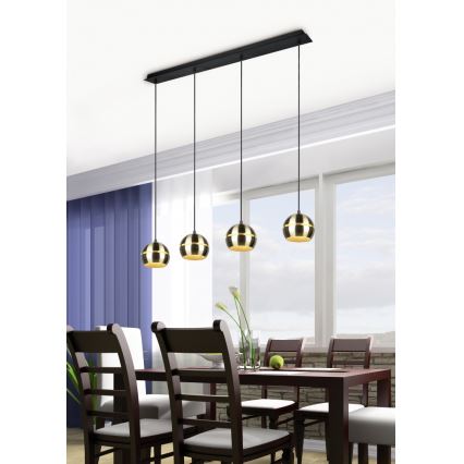 Trio - Lámpara colgante FLETCHER 4xE14/40W/230V latón