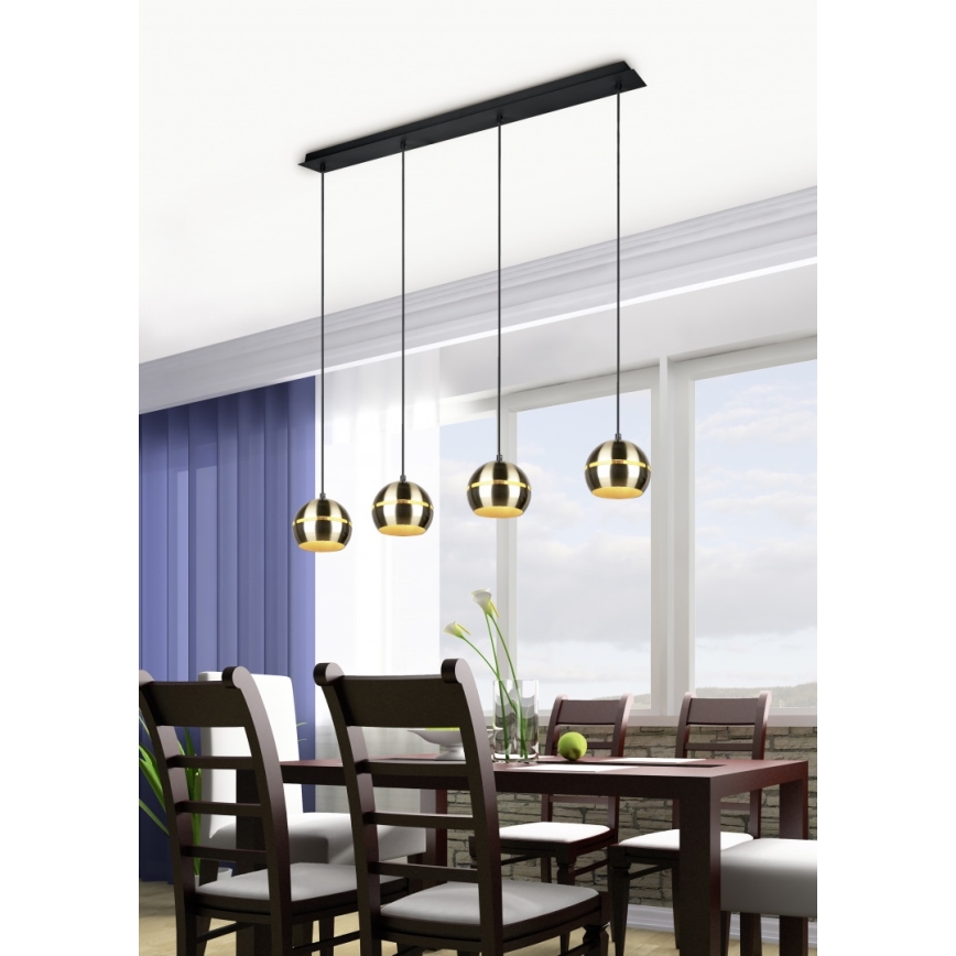 Trio - Lámpara colgante FLETCHER 4xE14/40W/230V latón