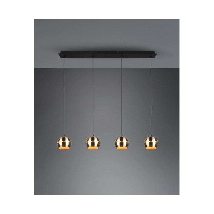 Trio - Lámpara colgante FLETCHER 4xE14/40W/230V latón