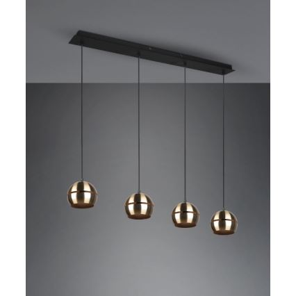 Trio - Lámpara colgante FLETCHER 4xE14/40W/230V latón