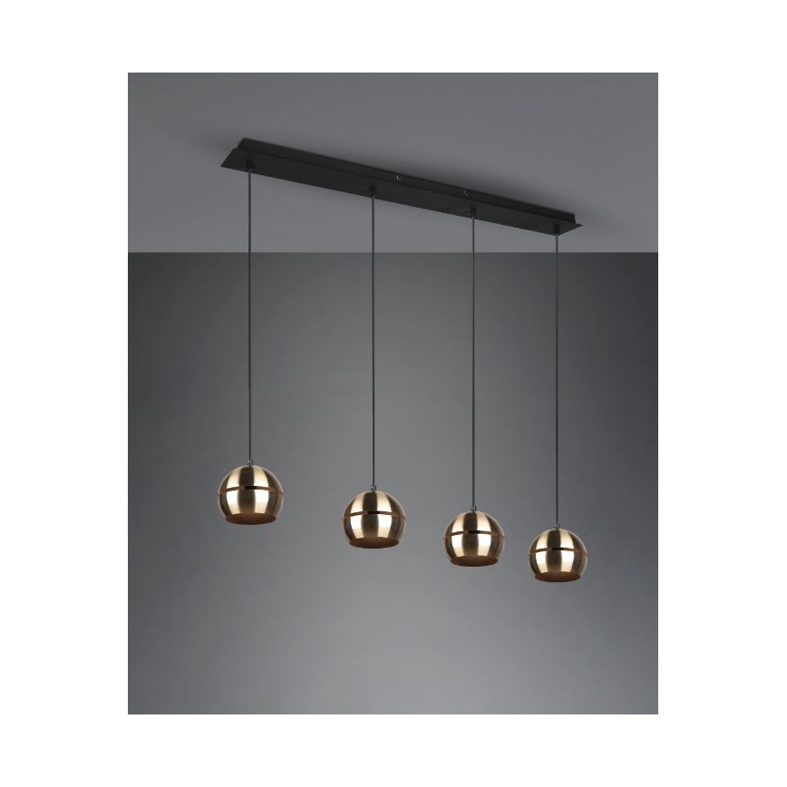 Trio - Lámpara colgante FLETCHER 4xE14/40W/230V latón