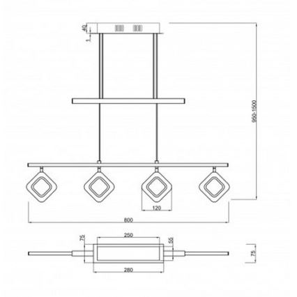 Trio - Lámpara colgante LED PARADOX 4xLED/4,3W/230V