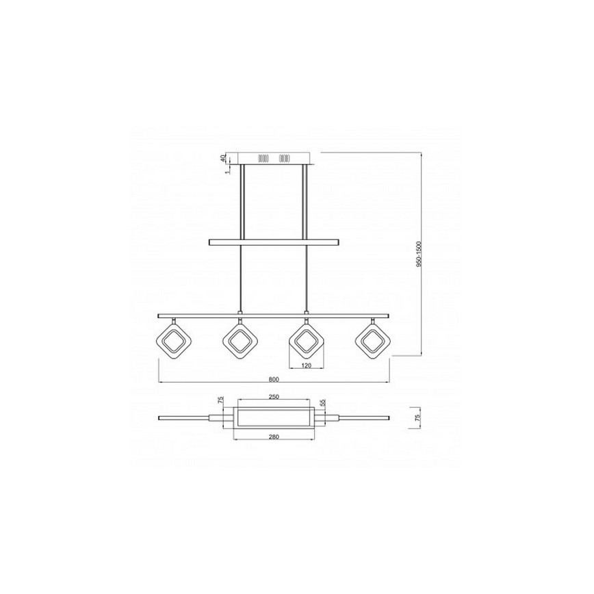 Trio - Lámpara colgante LED PARADOX 4xLED/4,3W/230V