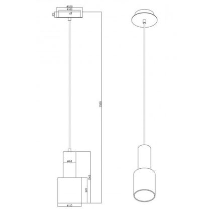 Trio - Lámpara colgante WAILER 1xGU10/5W/230V gris