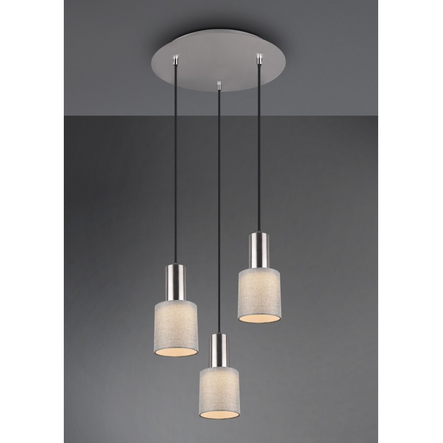 Trio - Lámpara colgante WAILER 3xGU10/5W/230V gris