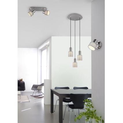 Trio - Lámpara colgante WAILER 3xGU10/5W/230V gris