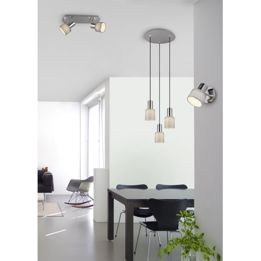 Trio - Lámpara colgante WAILER 3xGU10/5W/230V gris