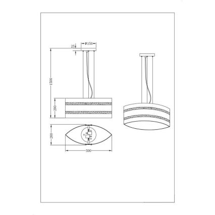 Trio - Lámpara de araña con cable NIKOSIA 2xE27/40W/230V dorado